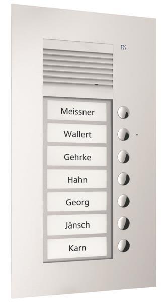 TCS Audio Außenstation Serie PUK 7 Klingeltasten (rechtsbündig), 1-spaltig, UP s