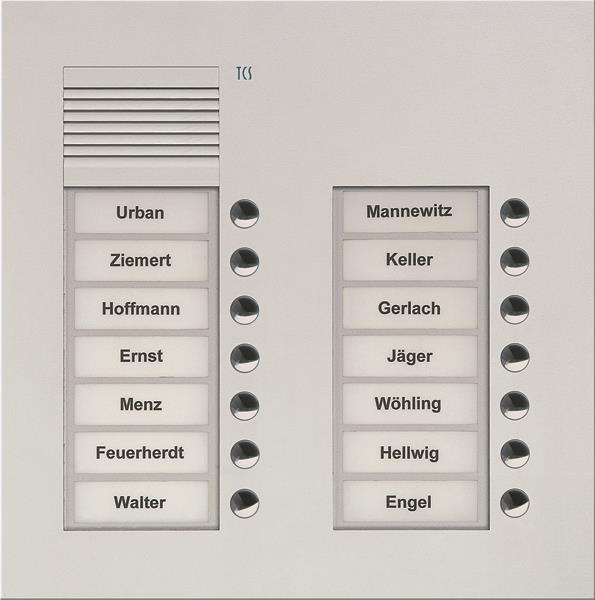 TCS Audio Außenstation Serie PUK 14 Klingeltasten (rechtsbündig), 2-spaltig, UP