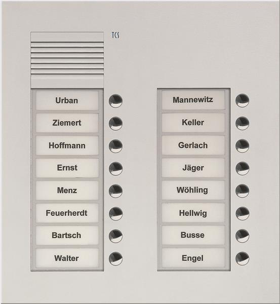 TCS Audio Außenstation Serie PUK 16 Klingeltasten (rechtsbündig), 2-spaltig, UP