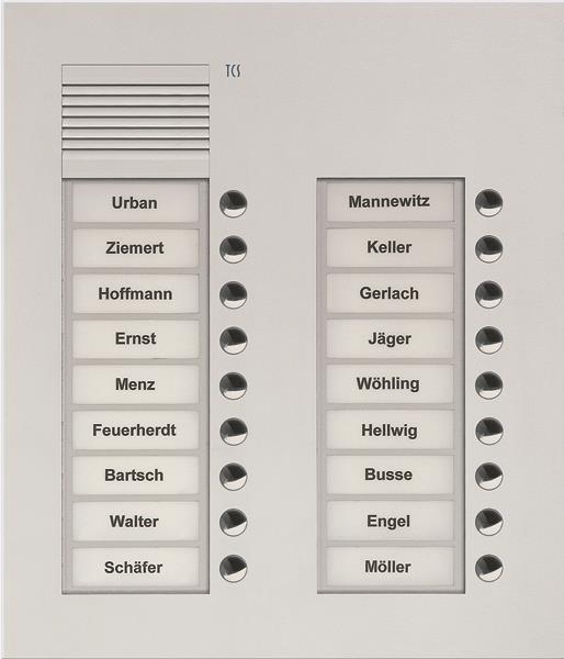 TCS Audio Außenstation Serie PUK 18 Klingeltasten (rechtsbündig), 2-spaltig, UP