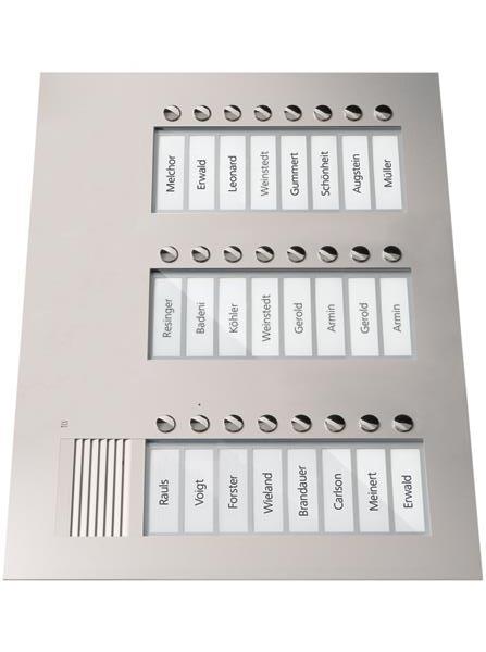 TCS Audio Außenstation Serie PUK 24 Klingeltasten (rechtsbündig), 3-spaltig, UP