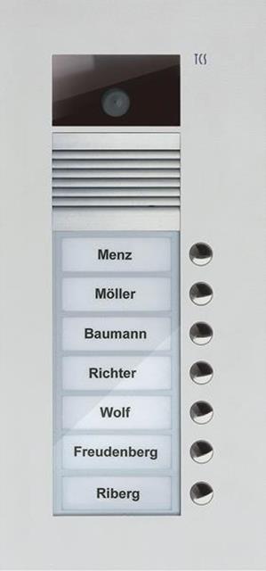 TCS Video Außenstation Serie AVU mit 7 Klingeltasten (rechtsbündig), 1-spaltig,