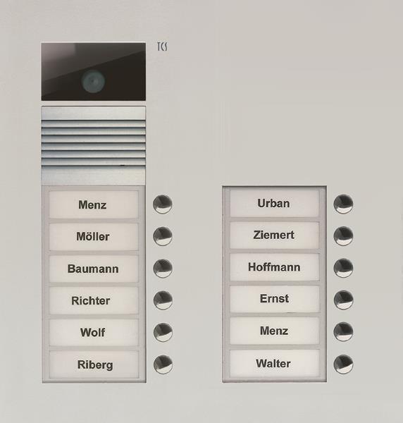 TCS Video Außenstation Serie AVU mit 12 Klingeltasten (rechtsbündig), 2-spaltig,