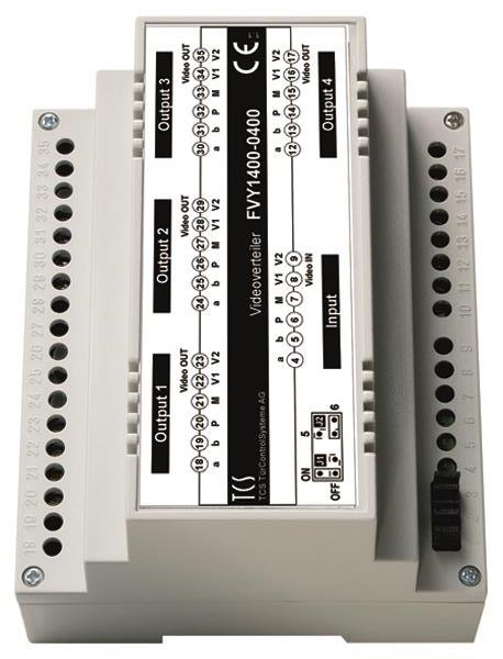 TCS Videosignalvertieler zum Aufsplitten von Videosträngen, 4-fach, Hutschiene 6