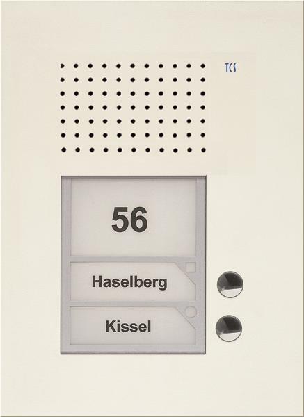 TCS Audio Außenstation Serie PUK 2 Klingeltasten (rechtsbündig), 1-spaltig, UP w
