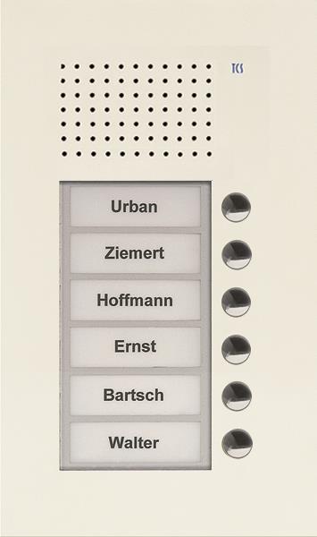 TCS Audio Außenstation Serie PUK 6 Klingeltasten (rechtsbündig), 1-spaltig, UP w