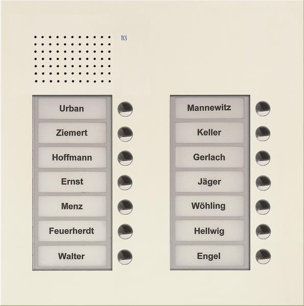 TCS Audio Außenstation Serie PUK 14 Klingeltasten (rechtsbündig), 2-spaltig, UP
