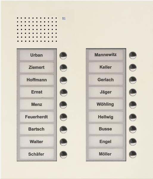 TCS Audio Außenstation Serie PUK 18 Klingeltasten (rechtsbündig), 2-spaltig, UP