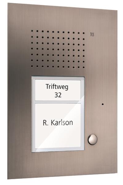 TCS Audio Außenstation Serie PUK 1 Klingeltaste (rechtsbündig), 1-spaltig, UP Ed