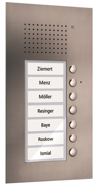 TCS Audio Außenstation Serie PUK 7 Klingeltasten (rechtsbündig), 1-spaltig, UP E