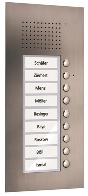 TCS Audio Außenstation Serie PUK 9 Klingeltasten (rechtsbündig), 1-spaltig, UP E