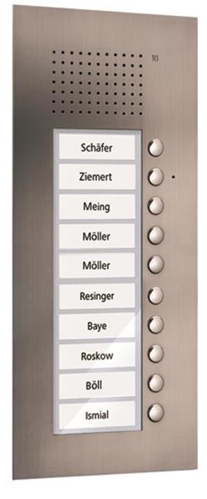 TCS Audio Außenstation Serie PUK 10 Klingeltasten (rechtsbündig), 1-spaltig, UP