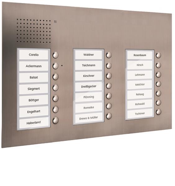 TCS Audio Außenstation Serie PUK 21 Klingeltasten (rechtsbündig), 3-spaltig, UP