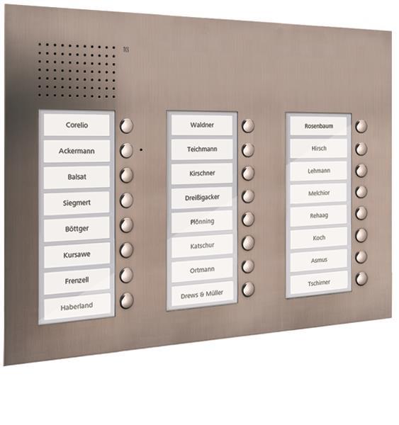 TCS Audio Außenstation Serie PUK 24 Klingeltasten (rechtsbündig), 3-spaltig, UP