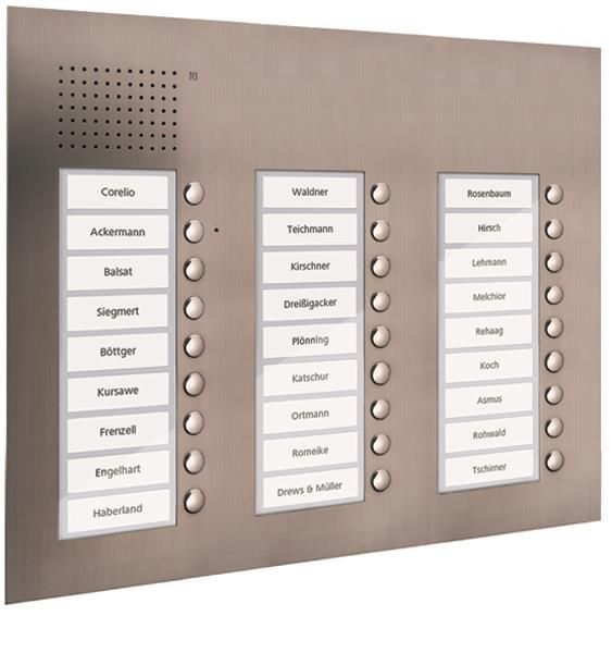 TCS Audio Außenstation Serie PUK 27 Klingeltasten (rechtsbündig), 3-spaltig, UP