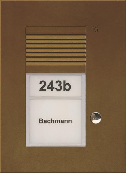 TCS Audio Außenstation Serie PUK 1 Klingeltaste (rechtsbündig), 1-spaltig, UP br