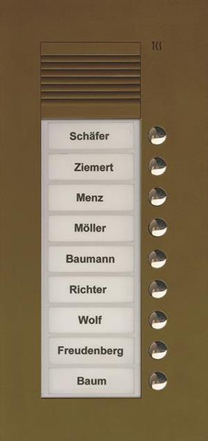 TCS Audio Außenstation Serie PUK 9 Klingeltasten (rechtsbündig), 1-spaltig, UP b