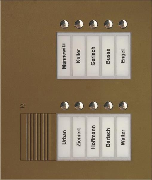 TCS Audio Außenstation Serie PUK 10 Klingeltasten (rechtsbündig), 2-spaltig, UP