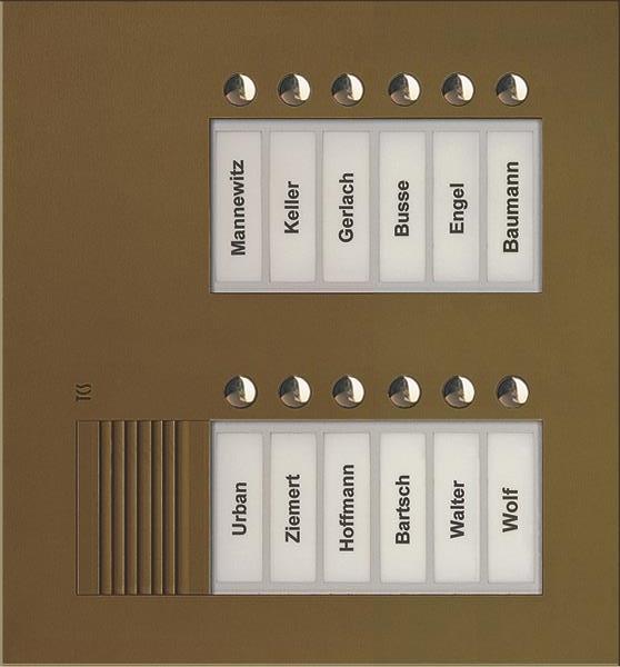 TCS Audio Außenstation Serie PUK 12 Klingeltasten (rechtsbündig), 2-spaltig, UP