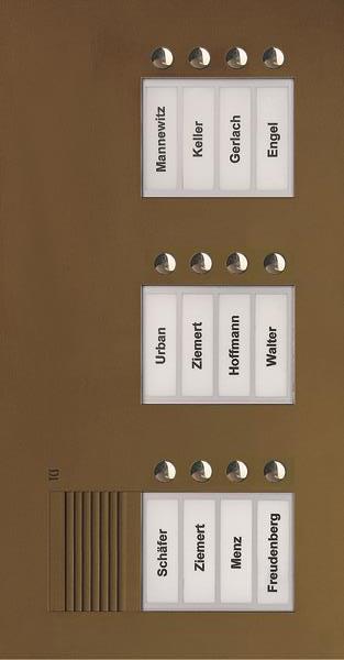 TCS Audio Außenstation Serie PUK 12 Klingeltasten (rechtsbündig), 3-spaltig, UP