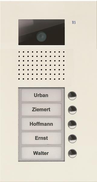 TCS Video Außenstation Serie AVU mit 5 Klingeltasten (rechtsbündig), 1-spaltig,