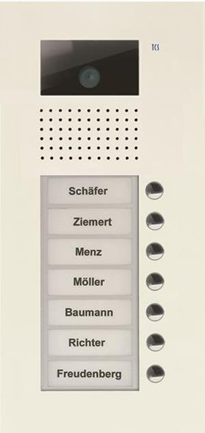 TCS Video Außenstation Serie AVU mit 7 Klingeltasten (rechtsbündig), 1-spaltig,