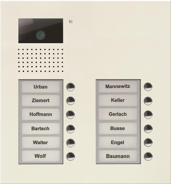 TCS Video Außenstation Serie AVU mit 12 Klingeltasten (rechtsbündig), 2-spaltig,