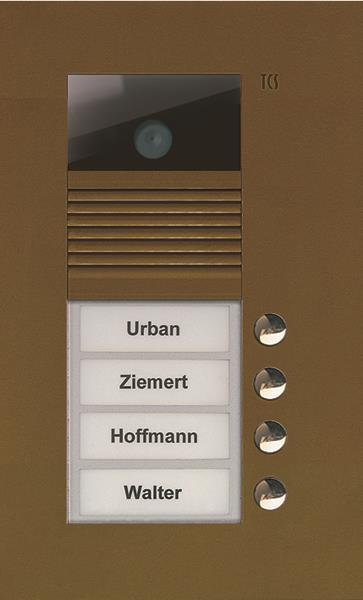 TCS Video Außenstation Serie AVU mit 4 Klingeltasten (rechtsbündig), 1-spaltig,