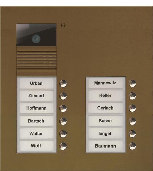 TCS Video Außenstation Serie AVU mit 12 Klingeltasten (rechtsbündig), 2-spaltig,
