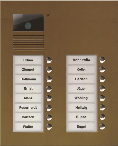 TCS Video Außenstation Serie AVU mit 16 Klingeltasten (rechtsbündig), 2-spaltig,