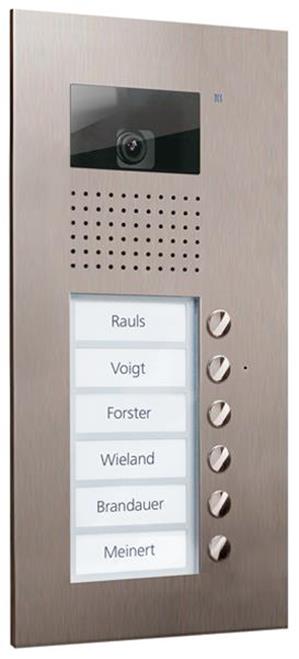 TCS Video Außenstation Serie AVU mit 6 Klingeltasten (rechtsbündig), 1-spaltig,