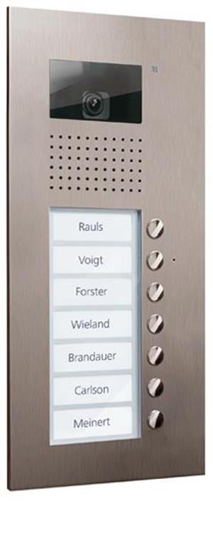 TCS Video Außenstation Serie AVU mit 7 Klingeltasten (rechtsbündig), 1-spaltig,
