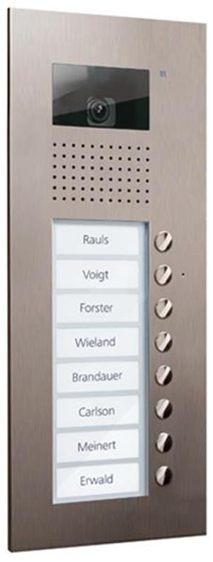 TCS Video Außenstation Serie AVU mit 8 Klingeltasten (rechtsbündig), 1-spaltig,
