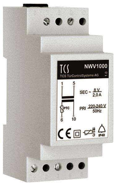 TCS Klingeltransformator 2 A zur Versorgung mit Wechselspannung, Hutschiene 2 TE