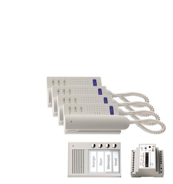 TCS audio:pack AP für 4 Wohneinheiten, mit Außenstation PAK 4 Klingeltasten + 4x