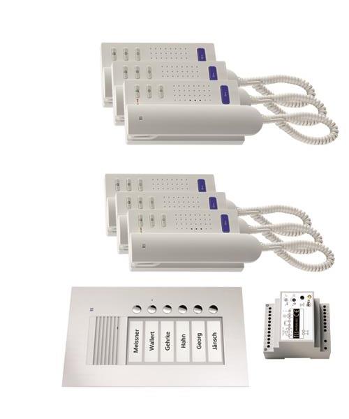 TCS audio:pack UP für 6 Wohneinheiten, mit Außenstation PUK 6 Klingeltasten + 6x