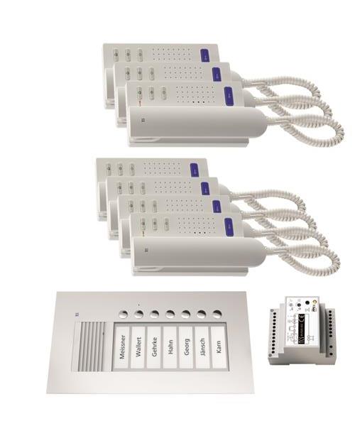 TCS audio:pack UP für 7 Wohneinheiten, mit Außenstation PUK 7 Klingeltasten + 7x