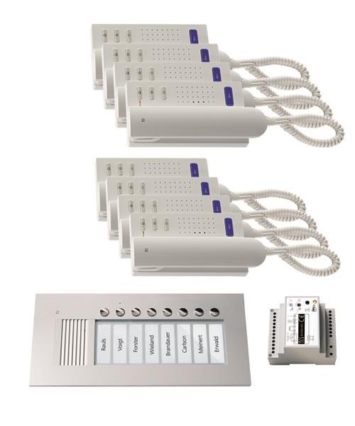 TCS audio:pack UP für 8 Wohneinheiten, mit Außenstation PUK 8 Klingeltasten + 8x