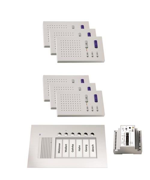 TCS audio:pack UP für 6 Wohneinheiten, mit Außenstation PUK 6 Klingeltasten + 6x