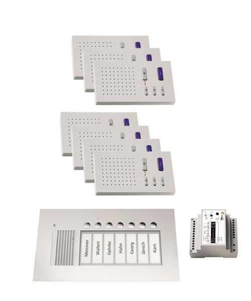 TCS audio:pack UP für 7 Wohneinheiten, mit Außenstation PUK 7 Klingeltasten + 7x