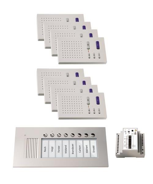 TCS audio:pack UP für 8 Wohneinheiten, mit Außenstation PUK 8 Klingeltasten + 8x