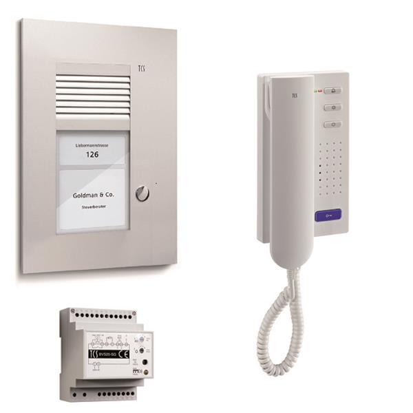 TCS audio:pack UP für 1 Wohneinheit, mit Außenstation PUK 1 Klingeltaste + 1x Tü