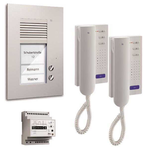 TCS audio:pack UP für 2 Wohneinheiten, mit Außenstation PUK 2 Klingeltasten + 2x