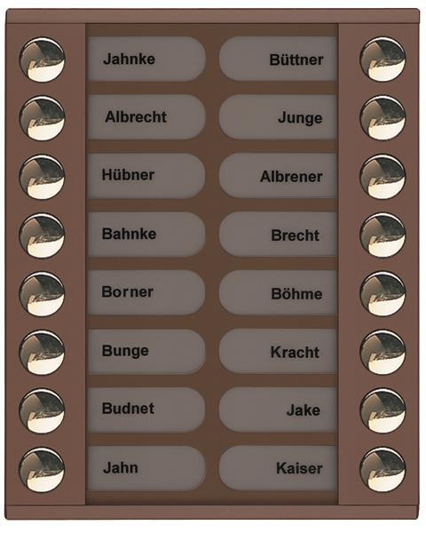 TCS Klingeltastenerweiterung für Audio Außenstation Serie PES/AVE 16 Klingeltast