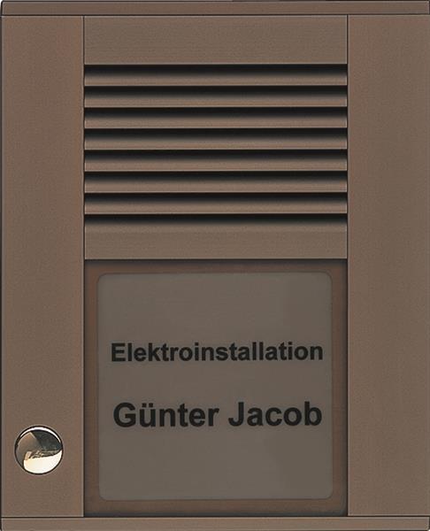 TCS Audio Außenstation Serie PDS 1 Klingeltaste (linksbündig), AP bronze