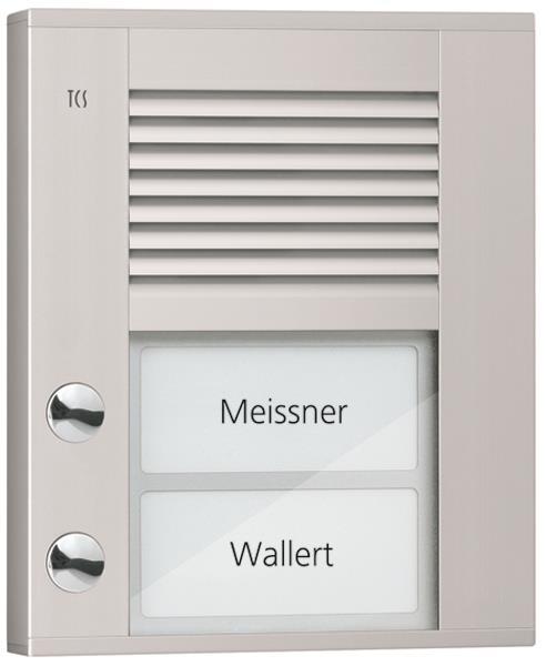 TCS Audio Außenstation Serie PDS 2 Klingeltasten (linksbündig), AP silber