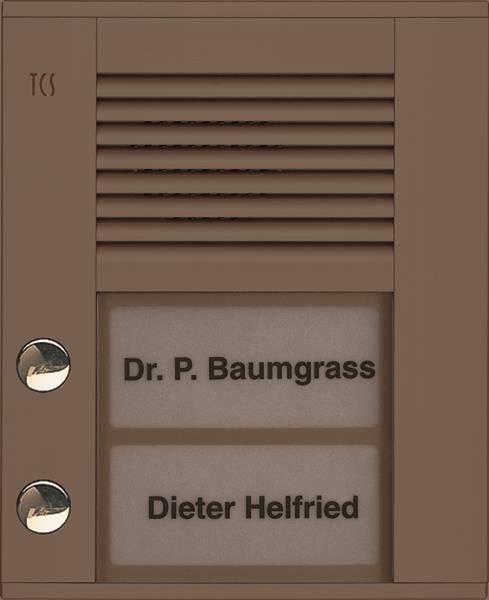 TCS Audio Außenstation Serie PDS 2 Klingeltasten (linksbündig), AP bronze