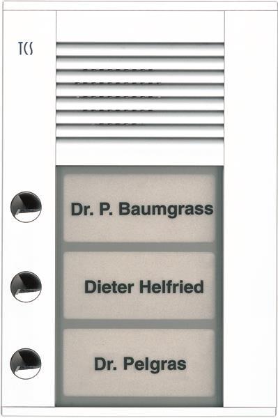 TCS Audio Außenstation Serie PDS 3 Klingeltasten (linksbündig), AP weiß
