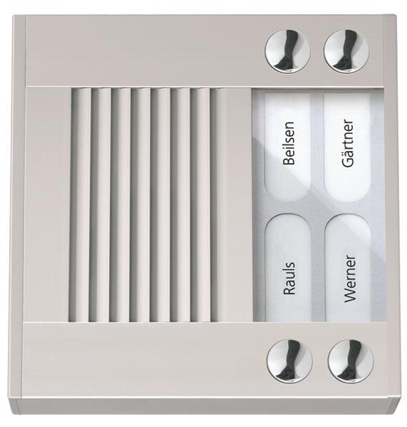 TCS Audio Außenstation Serie PES 4 Klingeltasten (rechts-/ linksbündig), AP silb