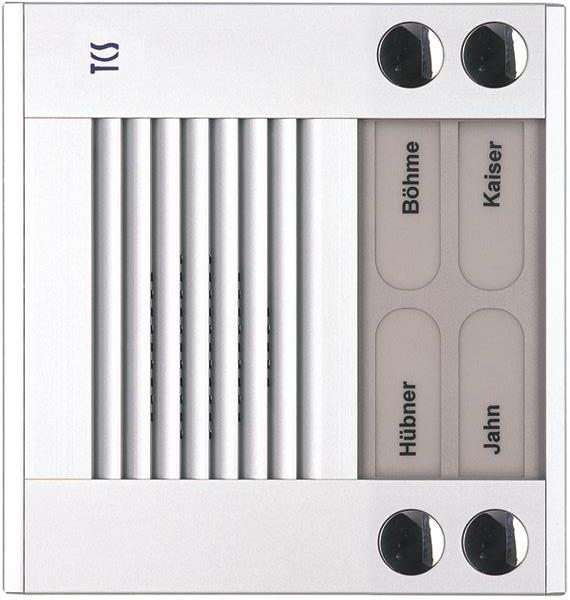 TCS Audio Außenstation Serie PES 4 Klingeltasten (rechts-/ linksbündig), AP weiß
